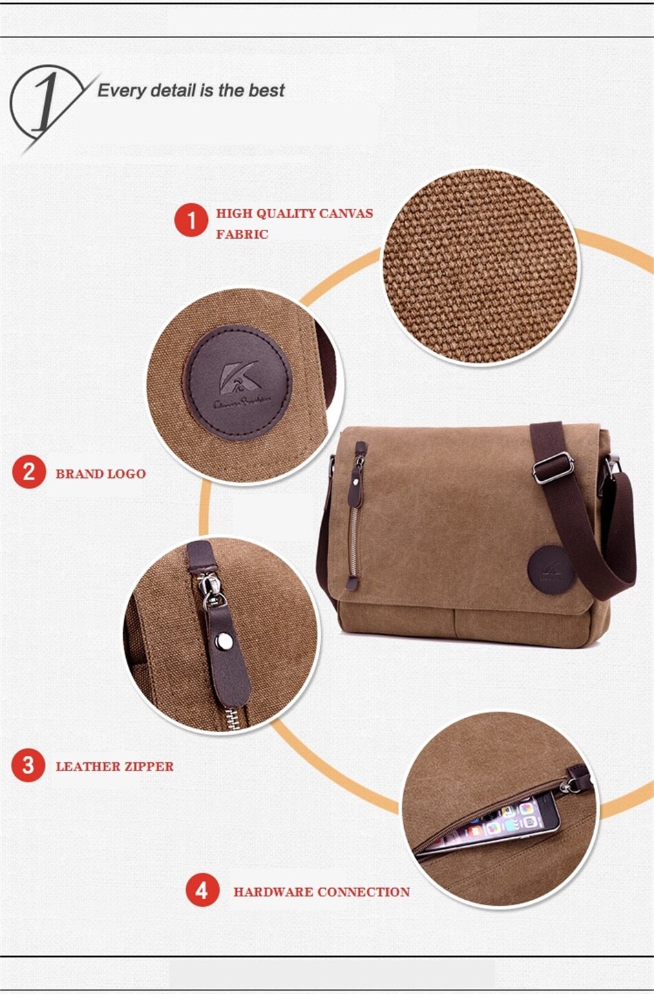 2019 New Fashion Trends Canvas Bags  Business Documents Solid Color Male Bags Urban Leisure Sport Travel Messenger Shoulder Bags