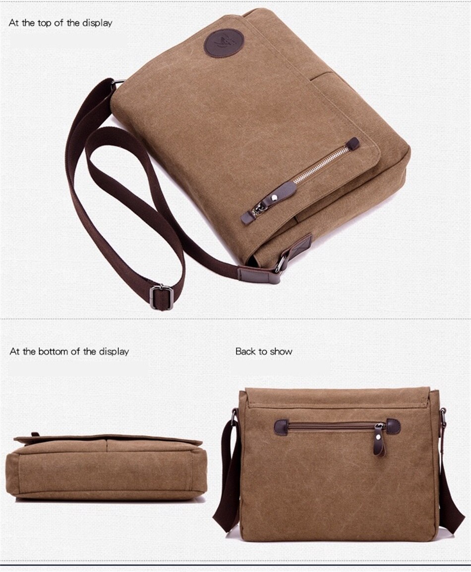 2019 New Fashion Trends Canvas Bags  Business Documents Solid Color Male Bags Urban Leisure Sport Travel Messenger Shoulder Bags