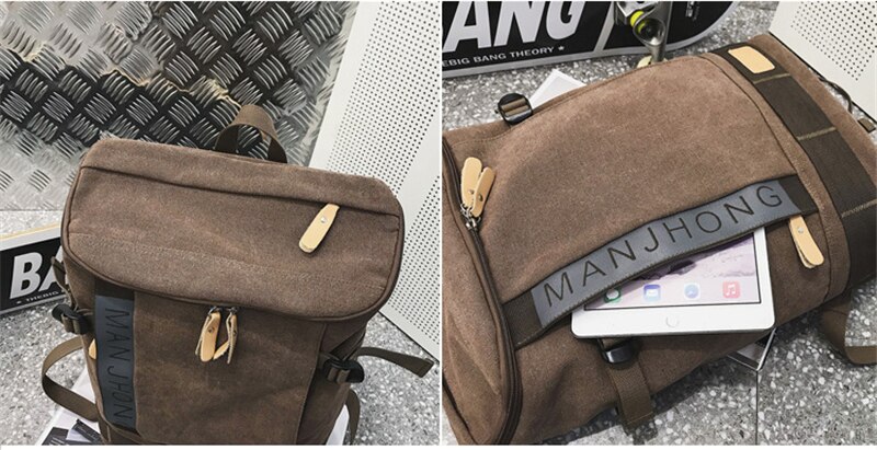 Fashion Men Canvas Backpacks School Teenager Student Large Capacity Harajuku Bag Waterproof Casual Street Laptop Travel Backpack