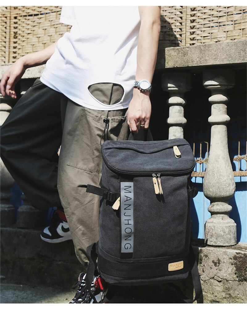 Fashion Men Canvas Backpacks School Teenager Student Large Capacity Harajuku Bag Waterproof Casual Street Laptop Travel Backpack