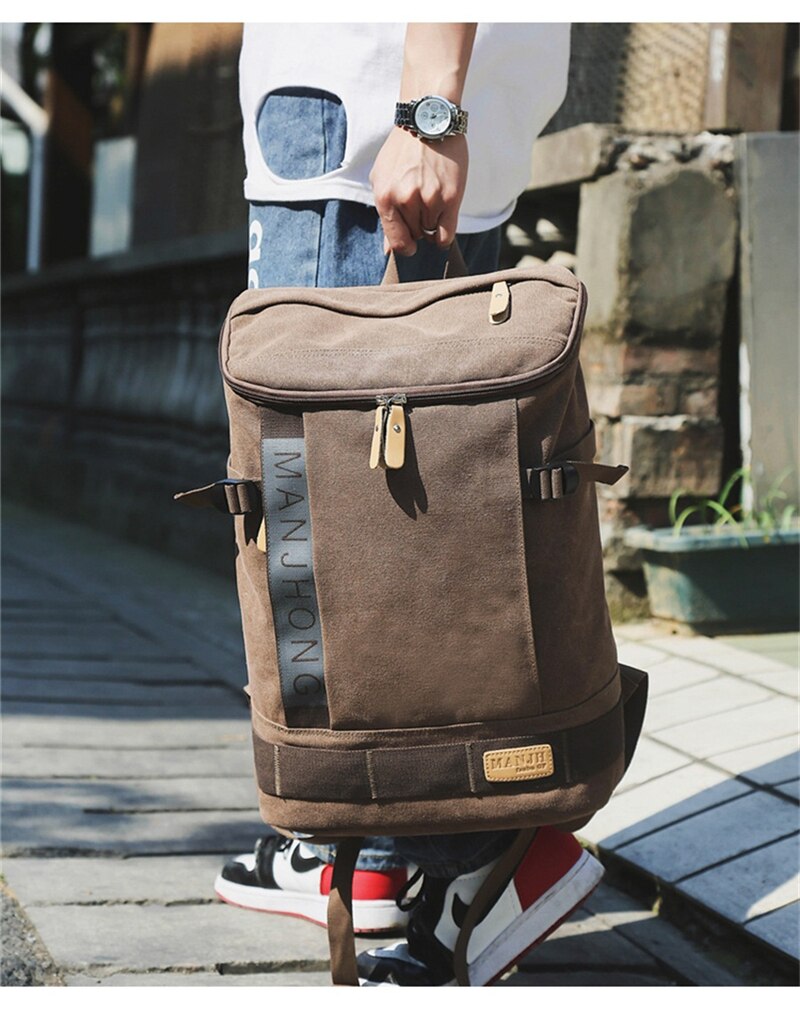 Fashion Men Canvas Backpacks School Teenager Student Large Capacity Harajuku Bag Waterproof Casual Street Laptop Travel Backpack