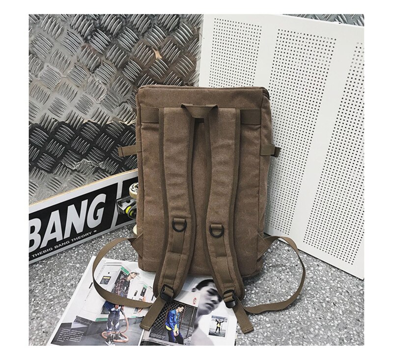 Fashion Men Canvas Backpacks School Teenager Student Large Capacity Harajuku Bag Waterproof Casual Street Laptop Travel Backpack