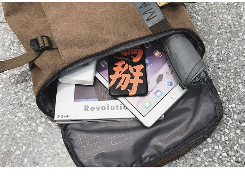 Fashion Men Canvas Backpacks School Teenager Student Large Capacity Harajuku Bag Waterproof Casual Street Laptop Travel Backpack