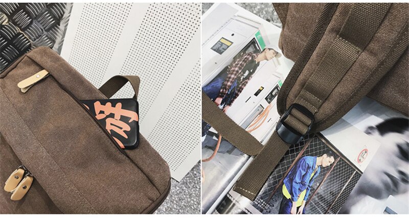 Fashion Men Canvas Backpacks School Teenager Student Large Capacity Harajuku Bag Waterproof Casual Street Laptop Travel Backpack
