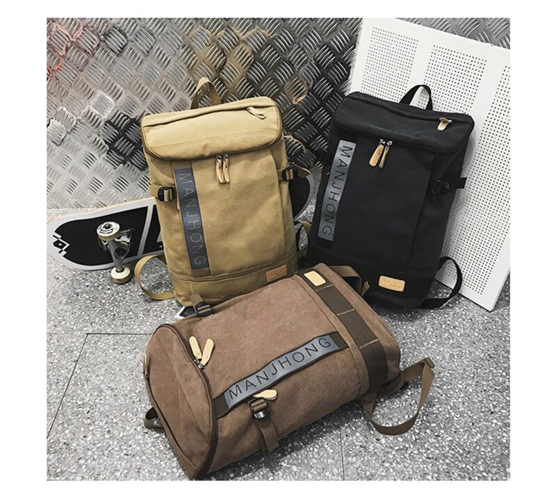 Fashion Men Canvas Backpacks School Teenager Student Large Capacity Harajuku Bag Waterproof Casual Street Laptop Travel Backpack