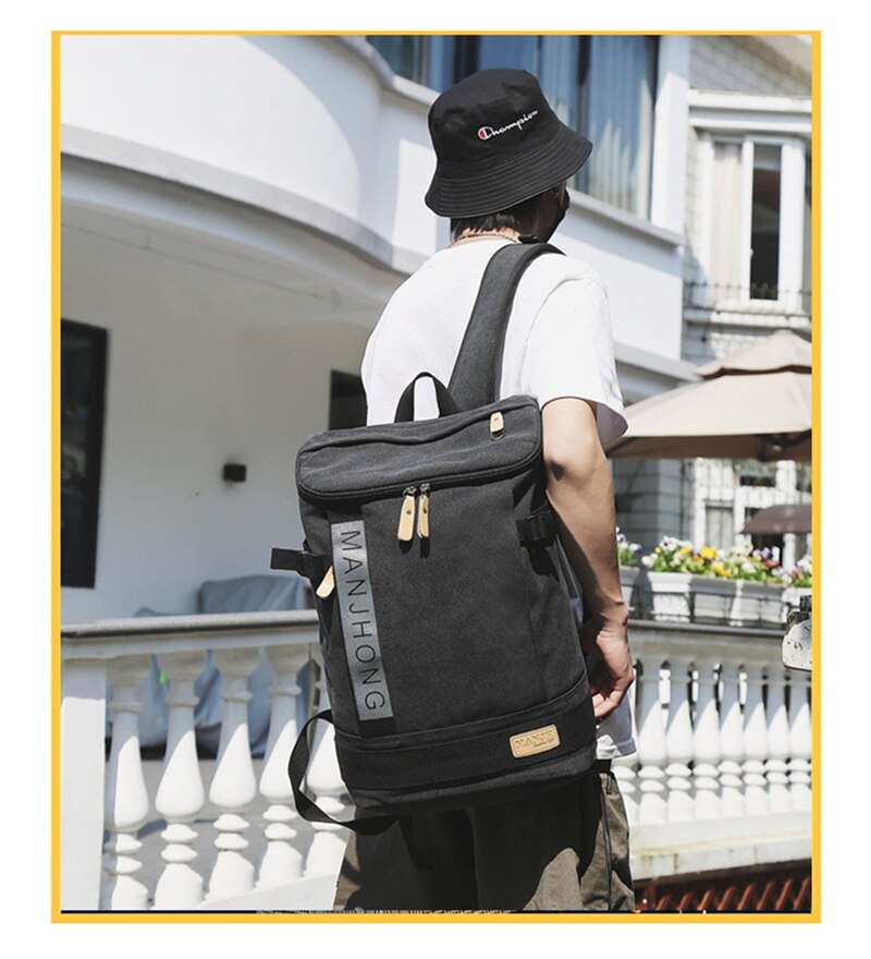 Fashion Men Canvas Backpacks School Teenager Student Large Capacity Harajuku Bag Waterproof Casual Street Laptop Travel Backpack