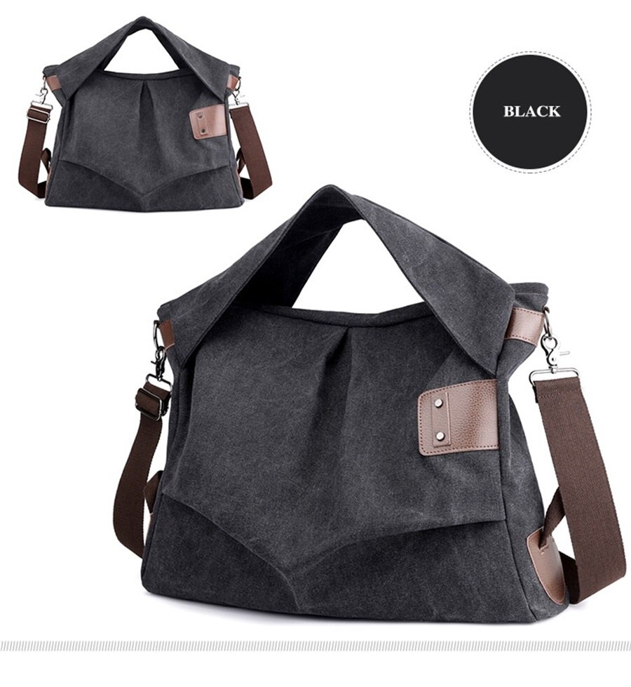 Fashion Leisure Ladies Canvas Handbag Solid Color Woman Crossbody Bag Pleated Soft Breathable Short-Distance Shopping Travel Bag