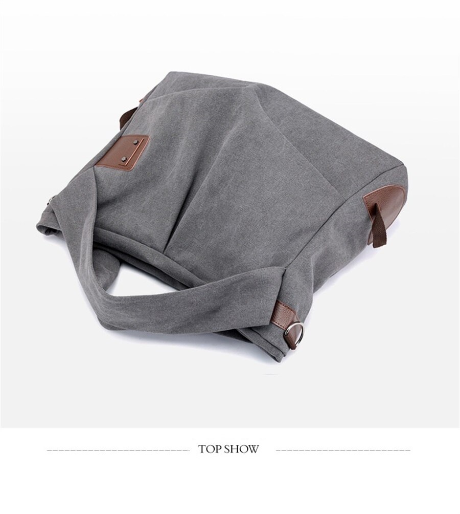 Fashion Leisure Ladies Canvas Handbag Solid Color Woman Crossbody Bag Pleated Soft Breathable Short-Distance Shopping Travel Bag