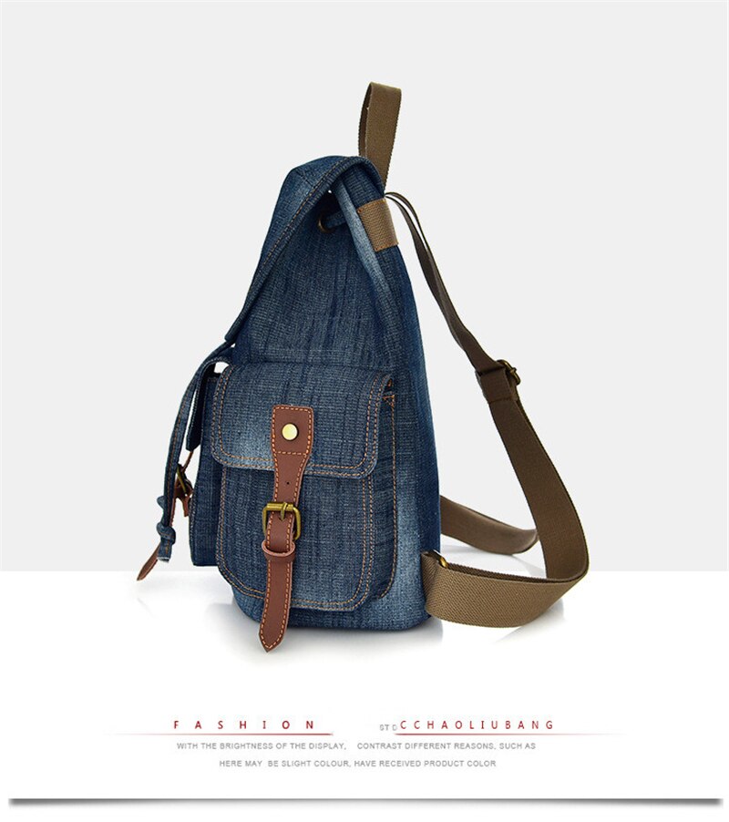 New Retro Denim Backpack Female Casual Travel School Bags For Teenage Girls Outdoor Sports Shopping Anti-Theft Laptop Backpacks