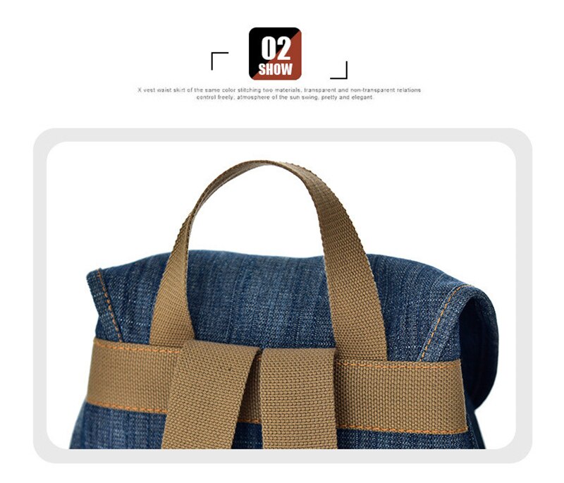 New Retro Denim Backpack Female Casual Travel School Bags For Teenage Girls Outdoor Sports Shopping Anti-Theft Laptop Backpacks