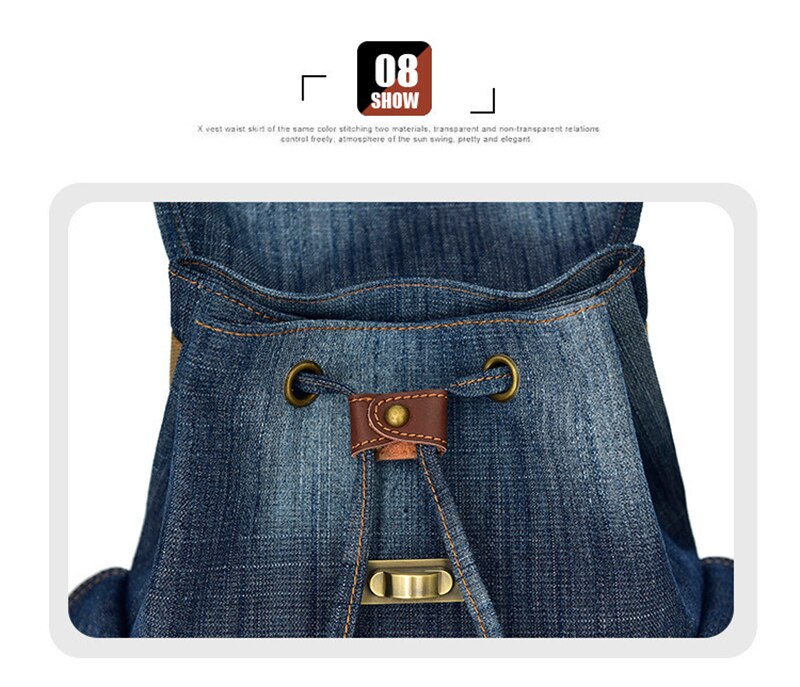 New Retro Denim Backpack Female Casual Travel School Bags For Teenage Girls Outdoor Sports Shopping Anti-Theft Laptop Backpacks