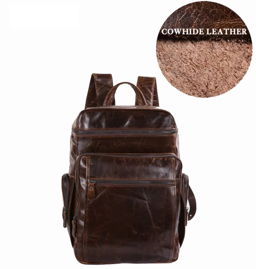 New Style Genuine Leather Mens Fashion Trend Luggage Backpack New Design Large Capacity Travel Backpack Mens Laptop Bag Knapsack