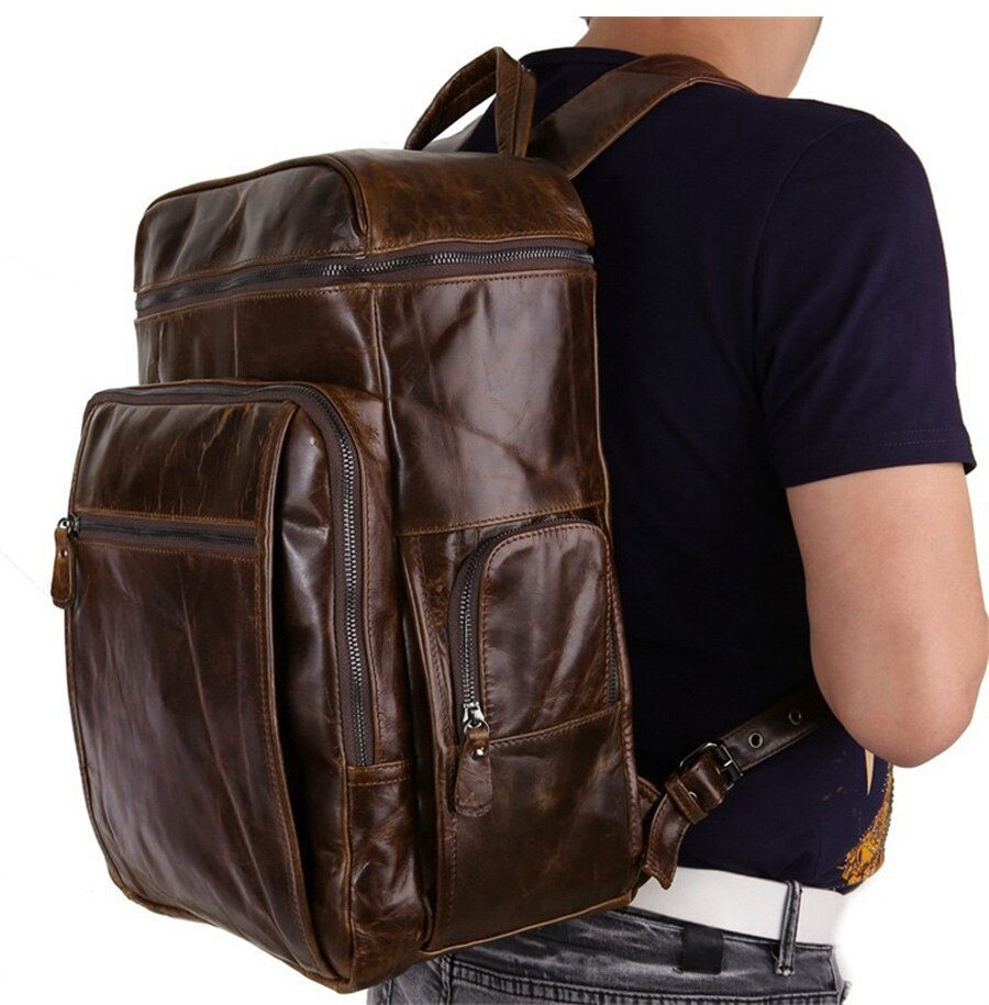 New Style Genuine Leather Mens Fashion Trend Luggage Backpack New Design Large Capacity Travel Backpack Mens Laptop Bag Knapsack