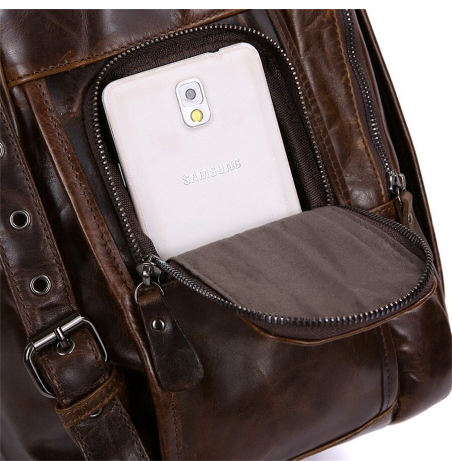 New Style Genuine Leather Mens Fashion Trend Luggage Backpack New Design Large Capacity Travel Backpack Mens Laptop Bag Knapsack