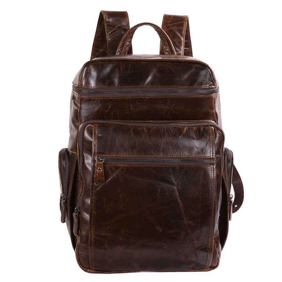 New Style Genuine Leather Mens Fashion Trend Luggage Backpack New Design Large Capacity Travel Backpack Mens Laptop Bag Knapsack