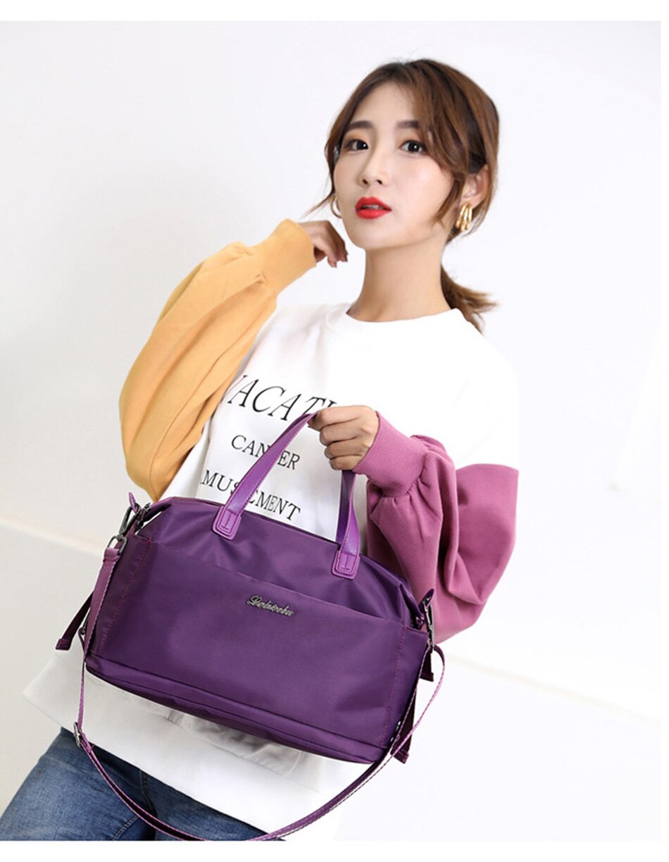 Outdoor Leisure Fashion Female Bag New Trend Fashion Simple Portable Single Shoulder Bag Waterproof Solid Color Nylon Female Bag