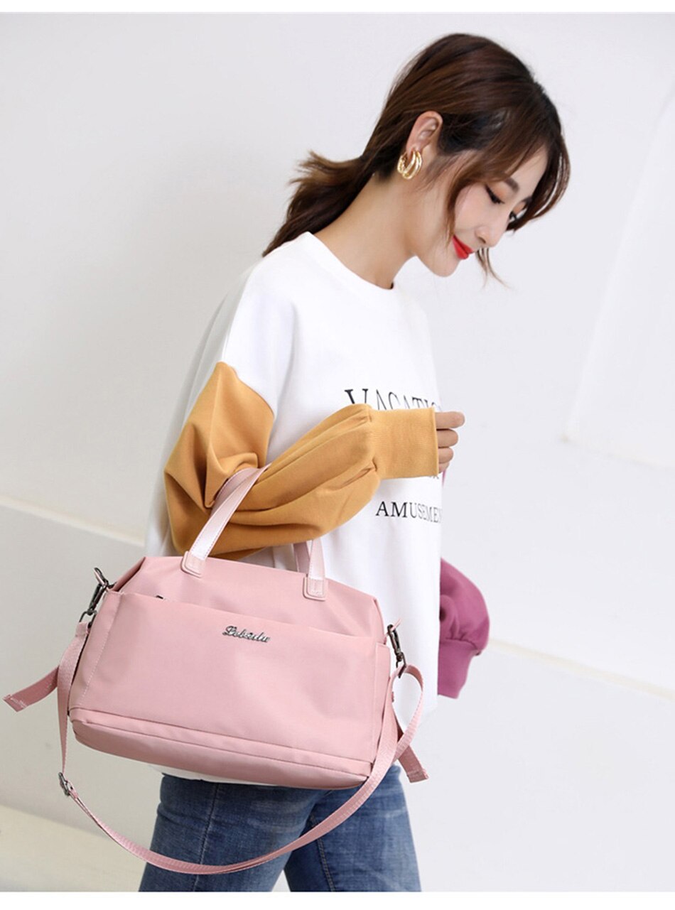Outdoor Leisure Fashion Female Bag New Trend Fashion Simple Portable Single Shoulder Bag Waterproof Solid Color Nylon Female Bag