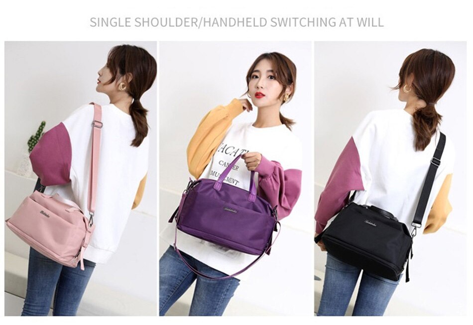 Outdoor Leisure Fashion Female Bag New Trend Fashion Simple Portable Single Shoulder Bag Waterproof Solid Color Nylon Female Bag