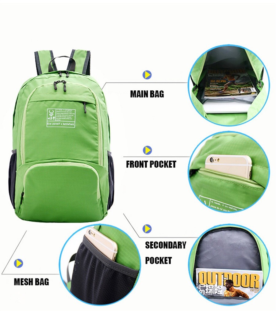 Multi-Functional Backpack Lightweight Folding Backpack Outdoor Sports Mountaineering Backpack Waterproof And Wear-Resistant Bags