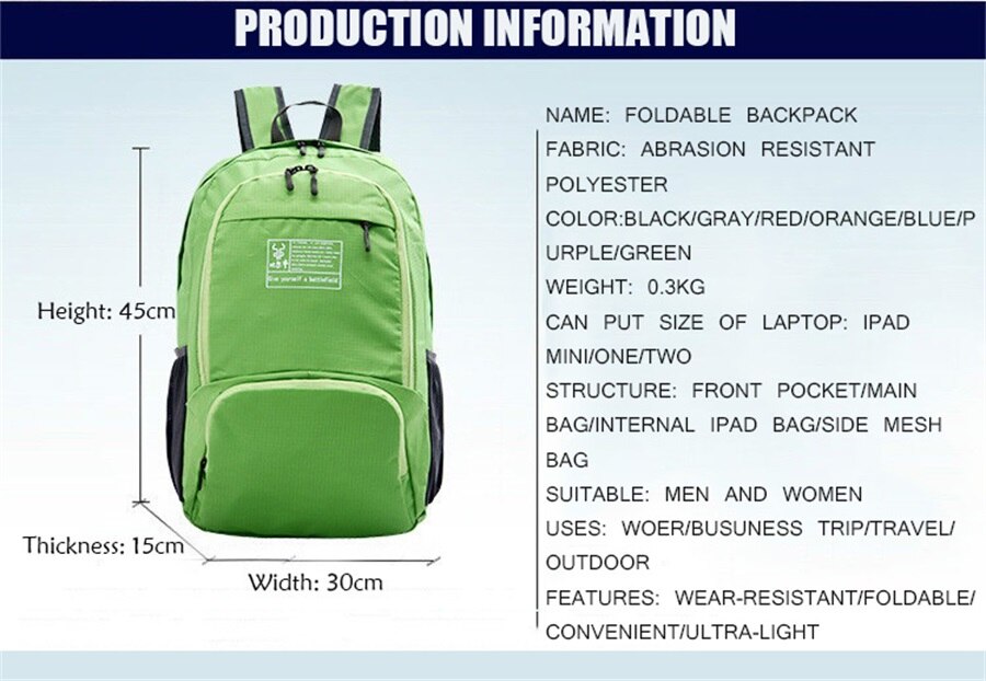 Multi-Functional Backpack Lightweight Folding Backpack Outdoor Sports Mountaineering Backpack Waterproof And Wear-Resistant Bags