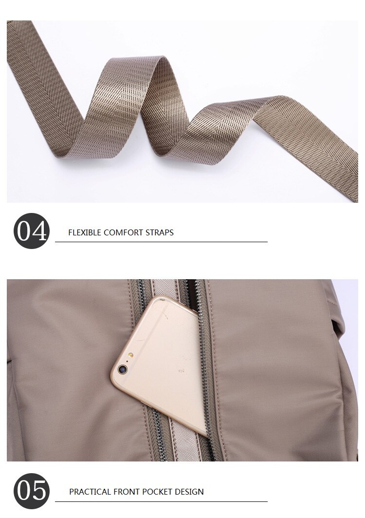 New Double Shoulder Bag Casual Oxford Cloth Short-Distance Travel Messenger Bag Female Student Simple Waterproof Fabric Backpack