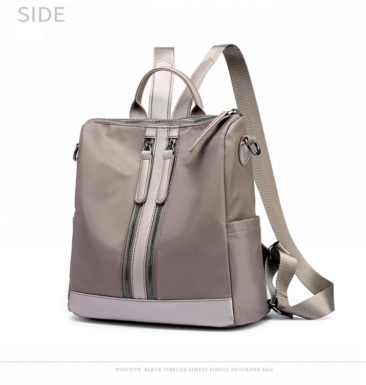 New Double Shoulder Bag Casual Oxford Cloth Short-Distance Travel Messenger Bag Female Student Simple Waterproof Fabric Backpack