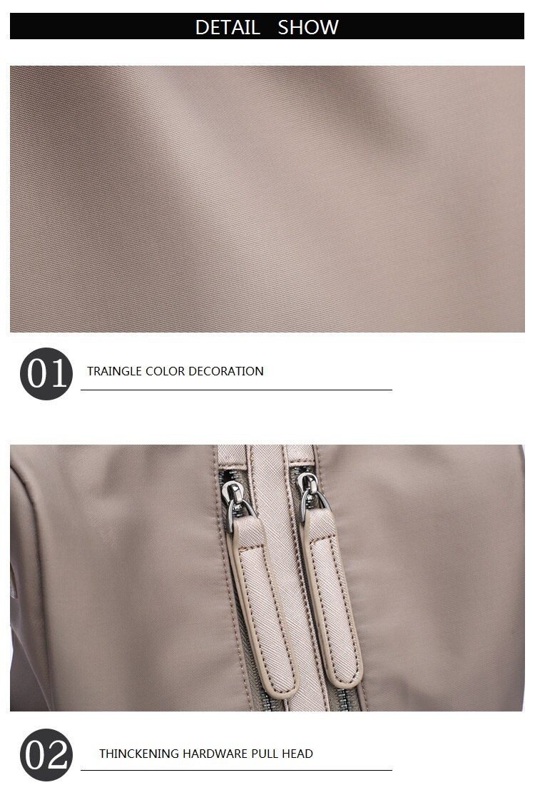 New Double Shoulder Bag Casual Oxford Cloth Short-Distance Travel Messenger Bag Female Student Simple Waterproof Fabric Backpack