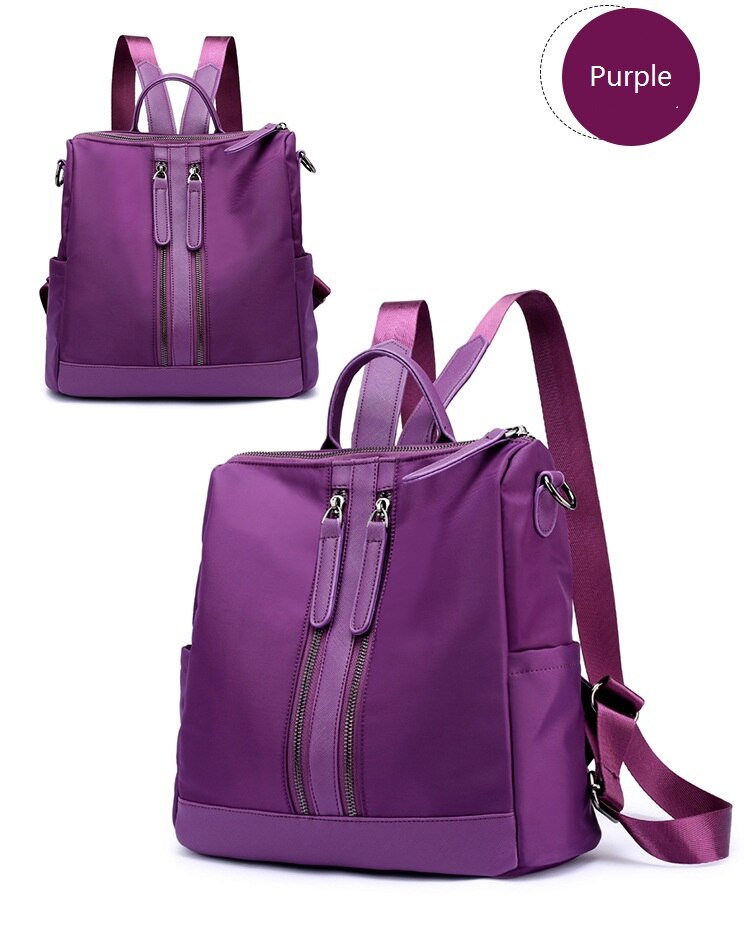 New Double Shoulder Bag Casual Oxford Cloth Short-Distance Travel Messenger Bag Female Student Simple Waterproof Fabric Backpack