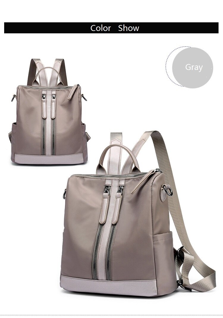 New Double Shoulder Bag Casual Oxford Cloth Short-Distance Travel Messenger Bag Female Student Simple Waterproof Fabric Backpack