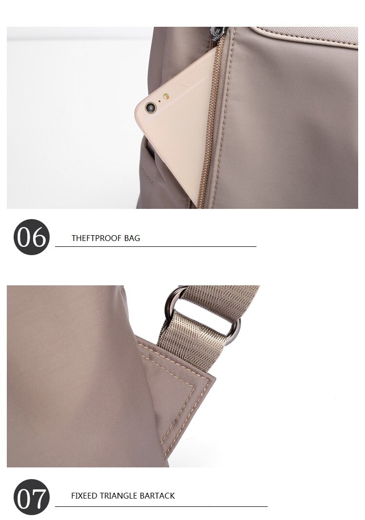 New Double Shoulder Bag Casual Oxford Cloth Short-Distance Travel Messenger Bag Female Student Simple Waterproof Fabric Backpack