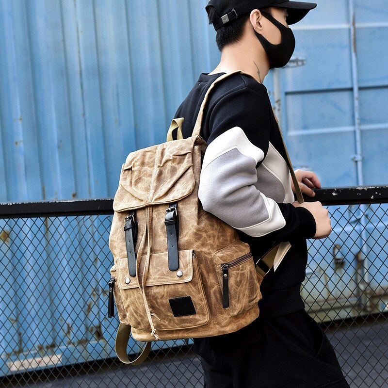 Vintage Canvas Backpack Men Women Casual Camping School Travel Bags Wear-resistant Large Capacity Waterproof Quality Backpacks