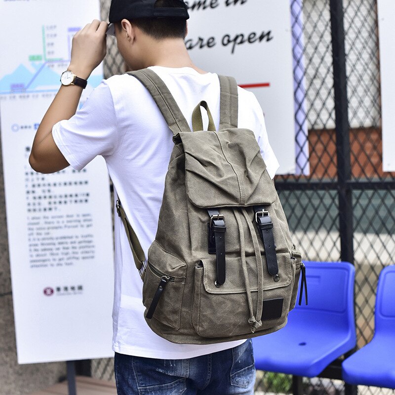 Vintage Canvas Backpack Men Women Casual Camping School Travel Bags Wear-resistant Large Capacity Waterproof Quality Backpacks