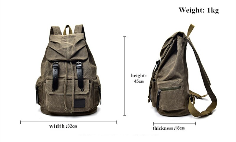 Vintage Canvas Backpack Men Women Casual Camping School Travel Bags Wear-resistant Large Capacity Waterproof Quality Backpacks