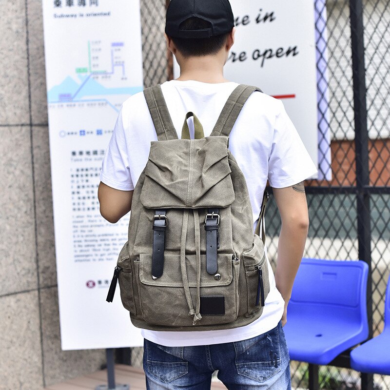 Vintage Canvas Backpack Men Women Casual Camping School Travel Bags Wear-resistant Large Capacity Waterproof Quality Backpacks
