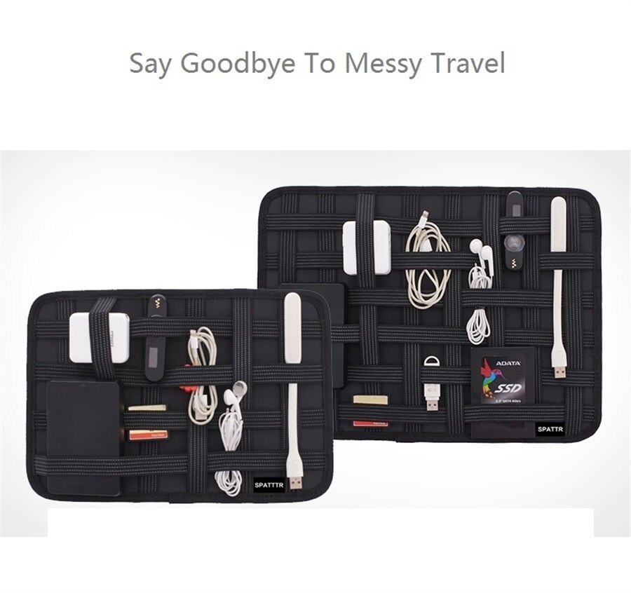Vehicle Hanging Type Polyester PE Sheet Elastic Storage Bag IPAD And Other Digital Accessories Multi-function Storage Travel Bag