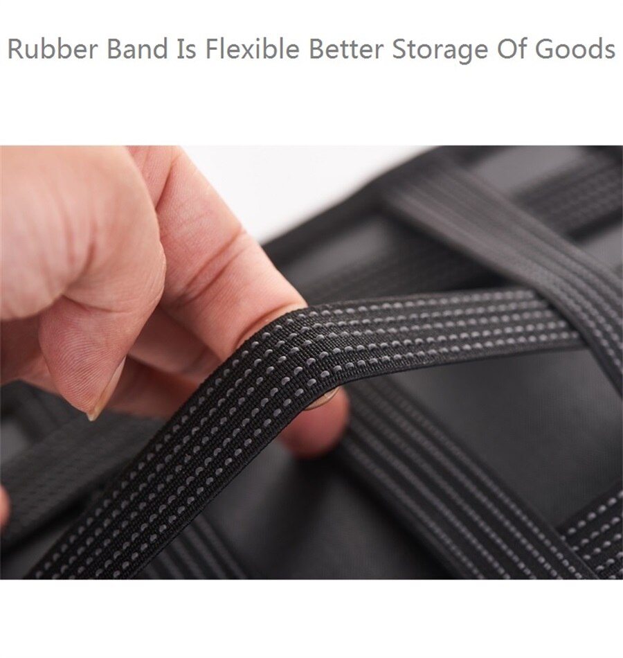 Vehicle Hanging Type Polyester PE Sheet Elastic Storage Bag IPAD And Other Digital Accessories Multi-function Storage Travel Bag