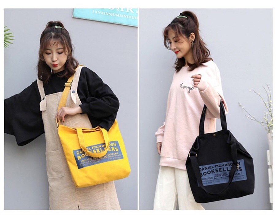 Fashion Letter Women Canvas Messenger Bags Single Shoulder Bags 2019 Winter New Soft Buckle Female Students Lady School Handbags