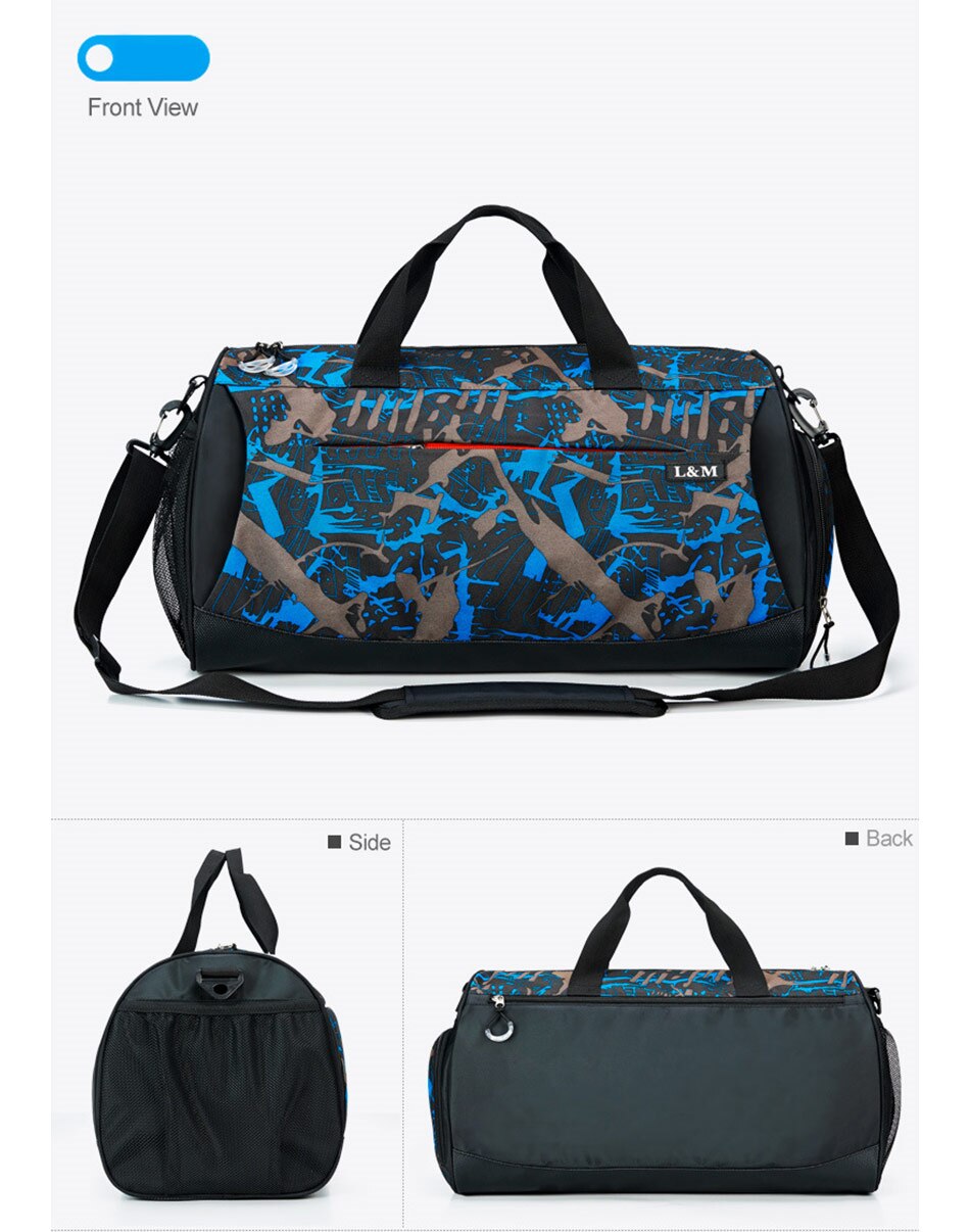 New Outdoor Gym Sports Bags Yoga Fitness Waterproof Bag Men Women Travel Handbag Training Shoulder Sac De Bags With Shoes Pocket