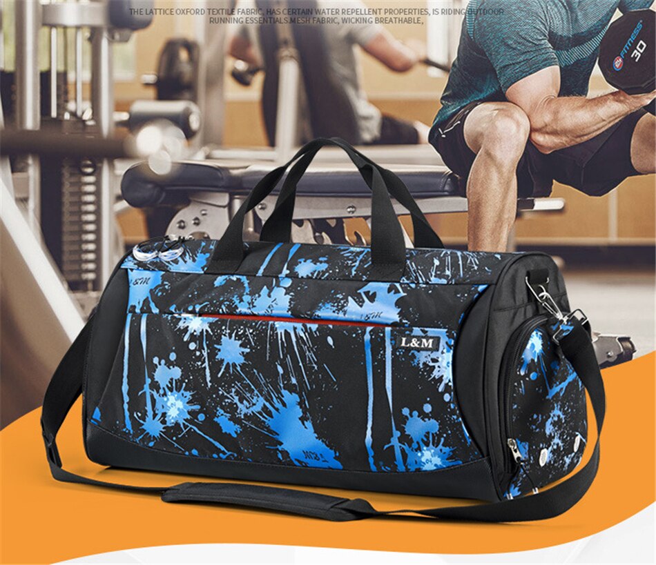 New Outdoor Gym Sports Bags Yoga Fitness Waterproof Bag Men Women Travel Handbag Training Shoulder Sac De Bags With Shoes Pocket