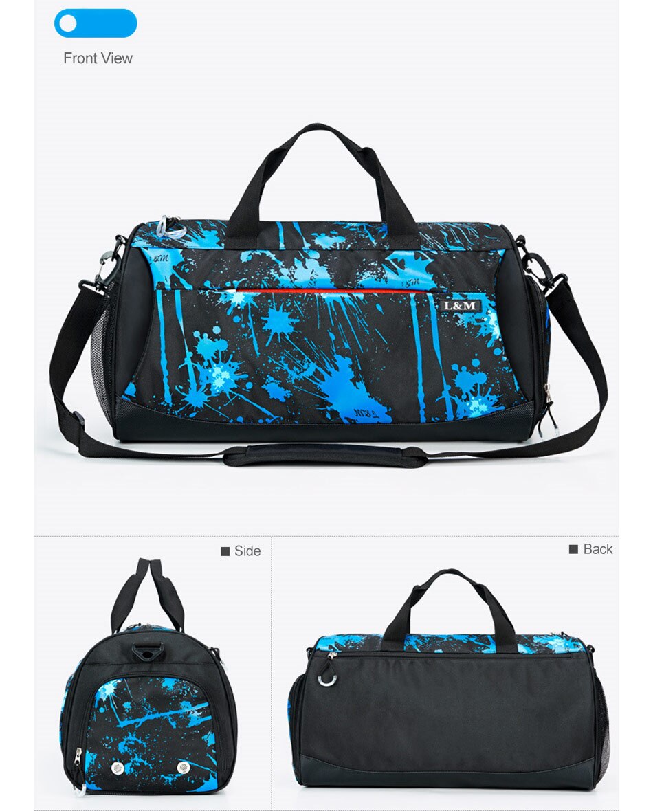 New Outdoor Gym Sports Bags Yoga Fitness Waterproof Bag Men Women Travel Handbag Training Shoulder Sac De Bags With Shoes Pocket