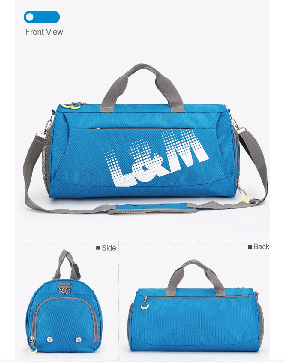 New Outdoor Gym Sports Bags Yoga Fitness Waterproof Bag Men Women Travel Handbag Training Shoulder Sac De Bags With Shoes Pocket