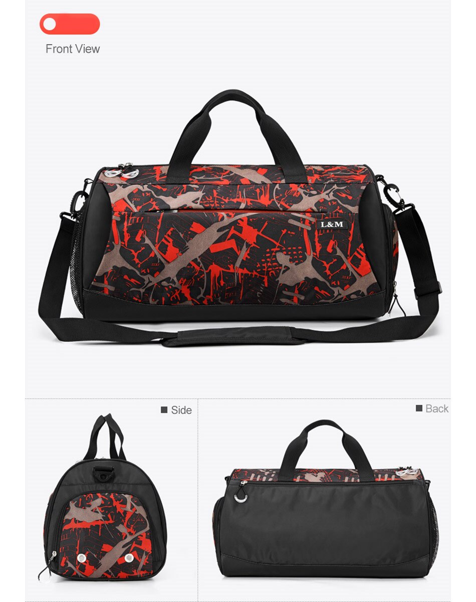 New Outdoor Gym Sports Bags Yoga Fitness Waterproof Bag Men Women Travel Handbag Training Shoulder Sac De Bags With Shoes Pocket