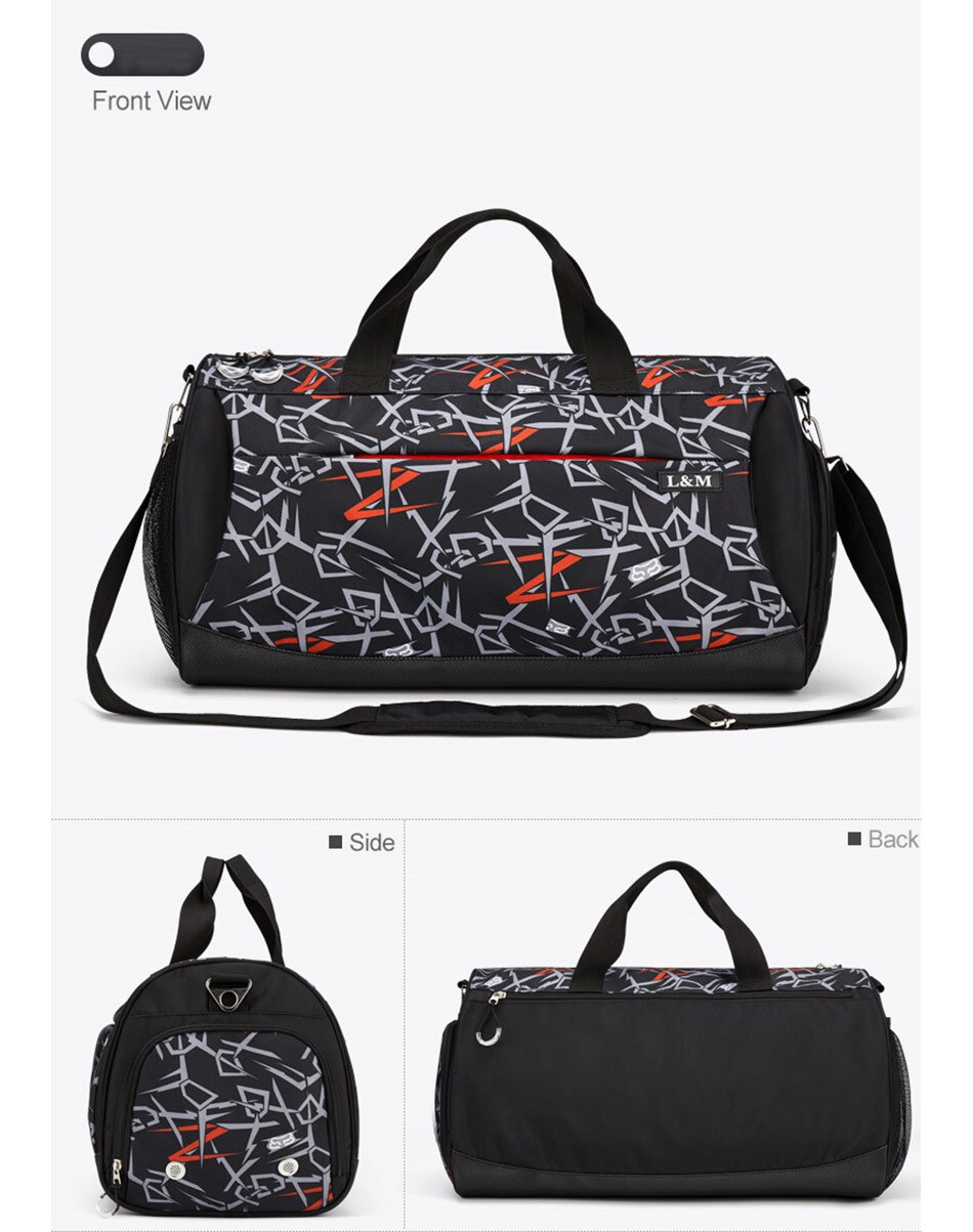 New Outdoor Gym Sports Bags Yoga Fitness Waterproof Bag Men Women Travel Handbag Training Shoulder Sac De Bags With Shoes Pocket