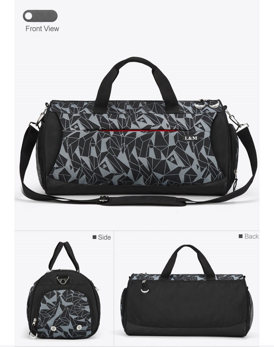 New Outdoor Gym Sports Bags Yoga Fitness Waterproof Bag Men Women Travel Handbag Training Shoulder Sac De Bags With Shoes Pocket