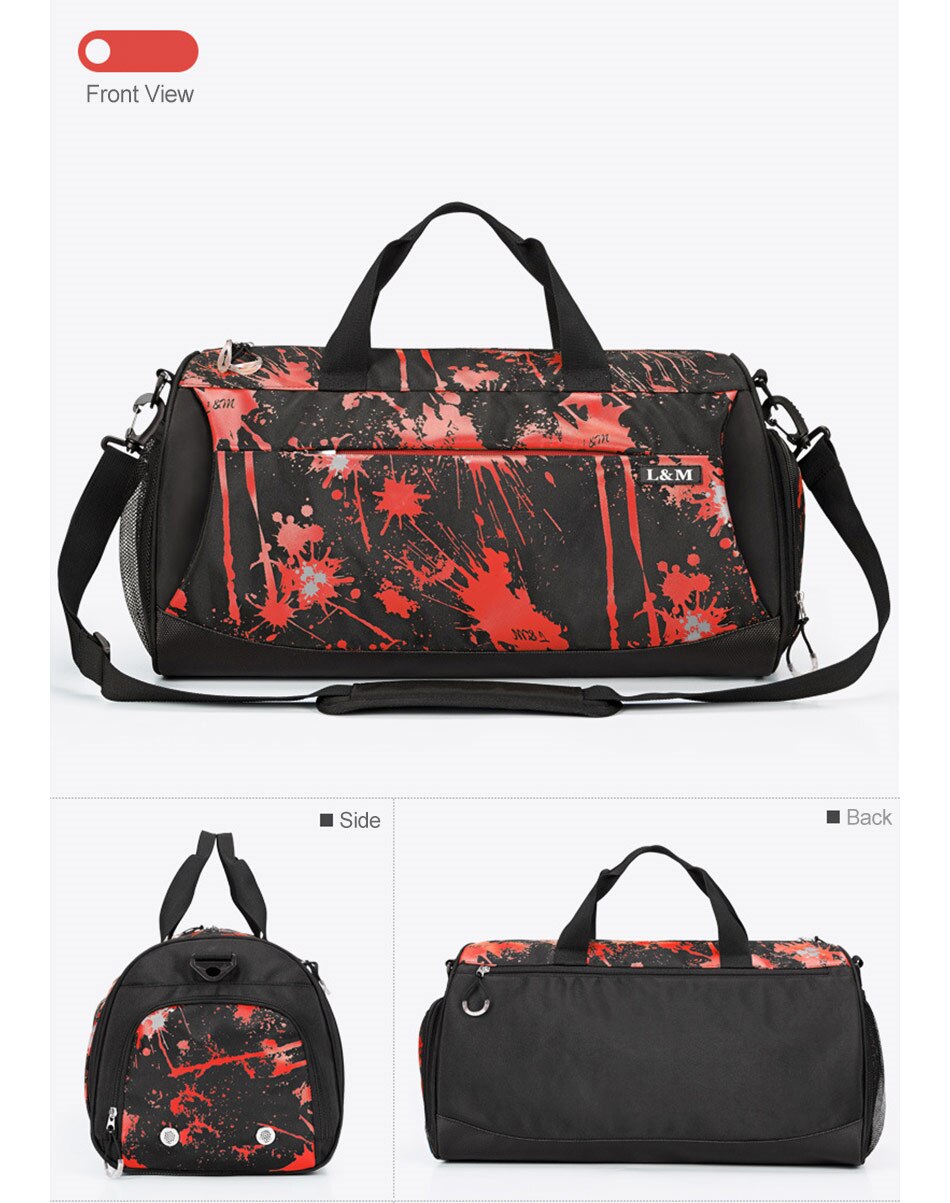 New Outdoor Gym Sports Bags Yoga Fitness Waterproof Bag Men Women Travel Handbag Training Shoulder Sac De Bags With Shoes Pocket