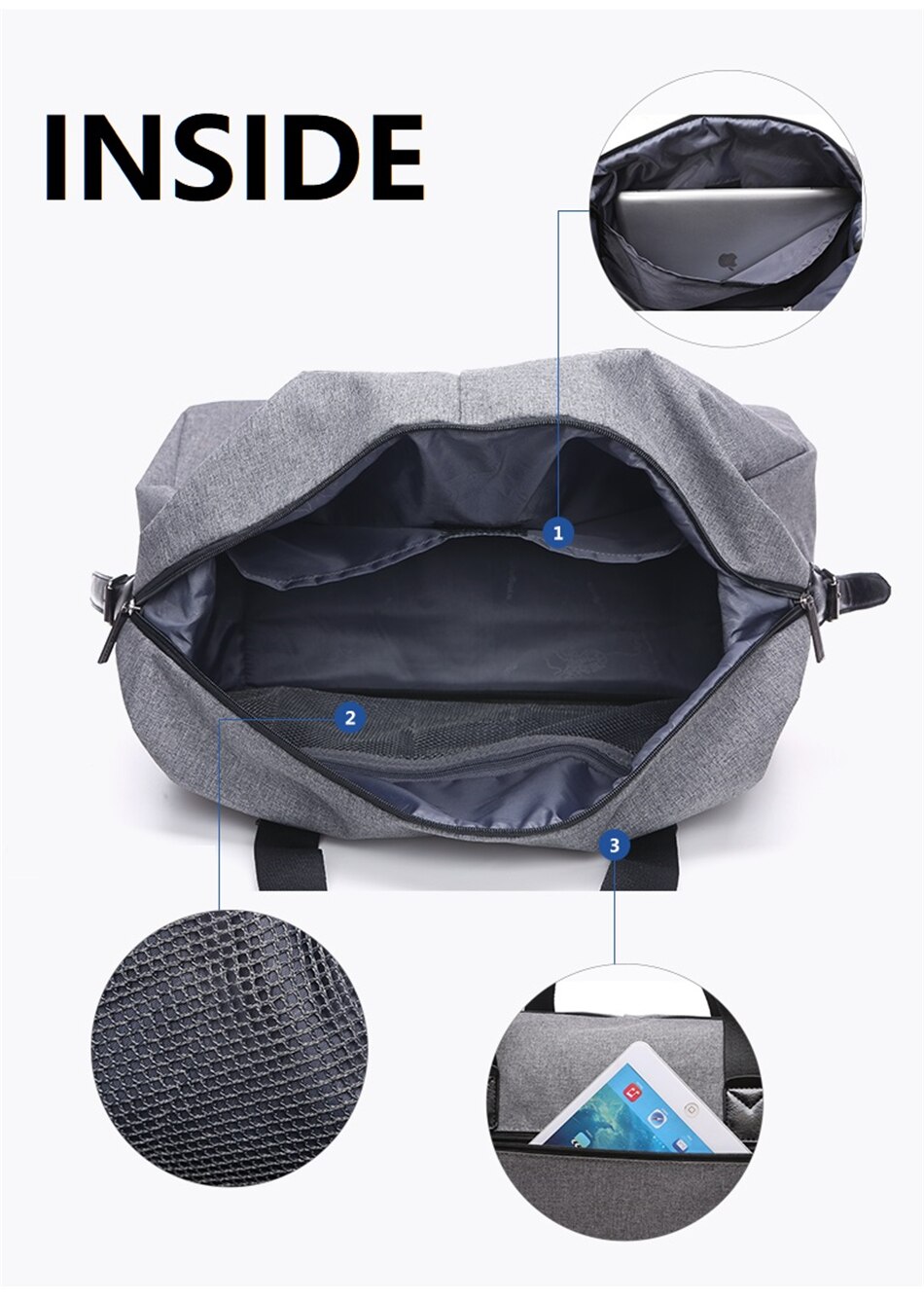 New Men's Large Waterproof Handbag Casual Fitness Luggage Bag Men Multi-function Duffle Bag Fashion Sports Business Travel Bags