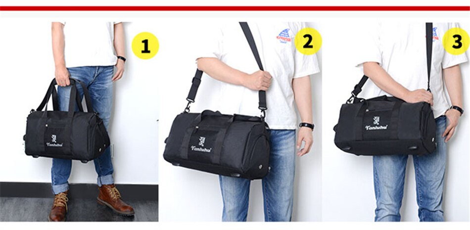 Dry Wet Yoga Gym Bag Men Women Fitness Training Sports Swimming Traveling Handbag Outdoor Shoulder Duffle Bags With Shoes Pocket