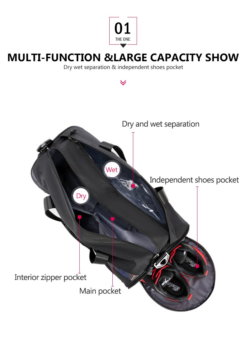 Fashion Fitness Gym Bag Handbag Dry Wet Training Shoulder Yoga Travel Duffle Bag Women Men's Outdoor Sport Bags For Shoes Pocket