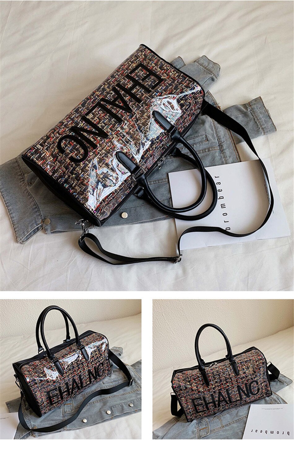 Fashion Sport Gym Yoga Mat Bag Fitness Training Shoulder Crossbody Bags Women High Capacity Waterproof PU Luggage Travel Handbag