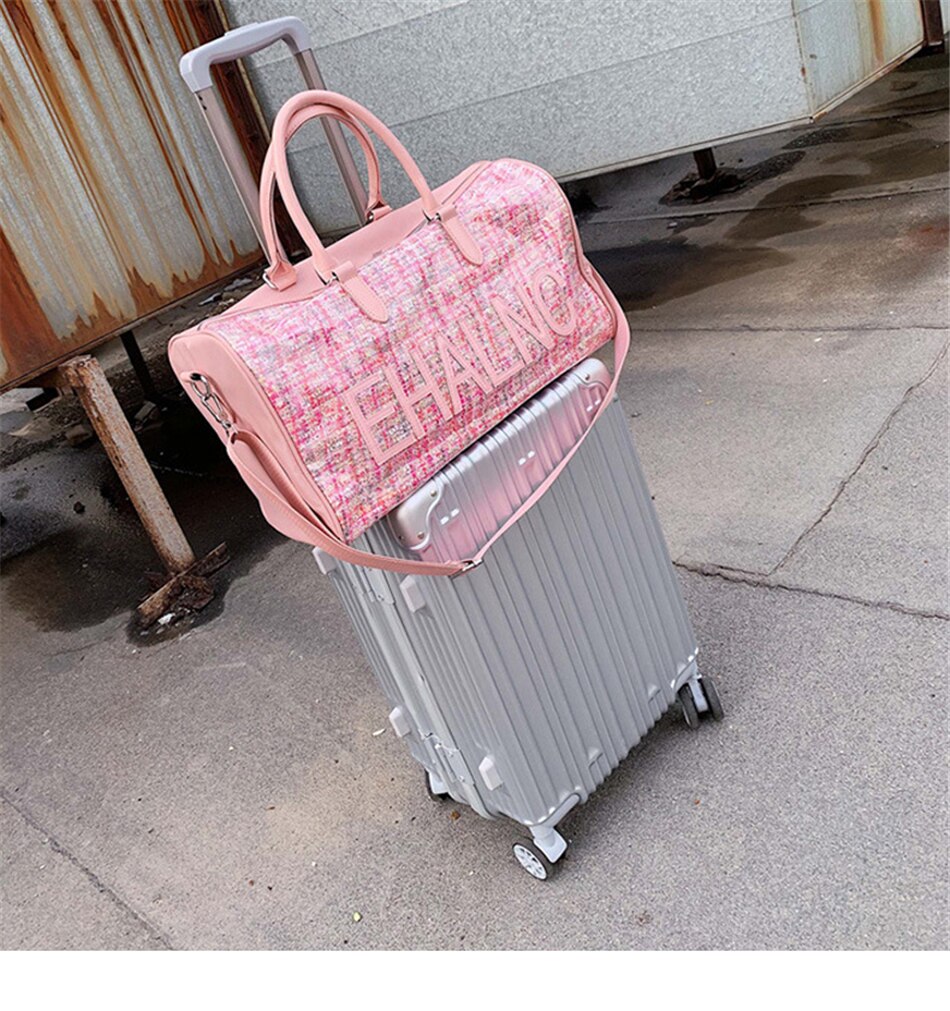 Fashion Sport Gym Yoga Mat Bag Fitness Training Shoulder Crossbody Bags Women High Capacity Waterproof PU Luggage Travel Handbag